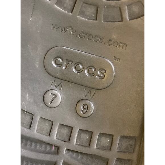 CROCS Iconic Crush Sandal Shoe Black Unisex Sz M7/W9 Platform Chunky Slide - Picture 10 of 11